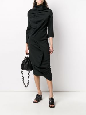 Robe mi-longue drapé Comme Des Garçons Pre-owned noir