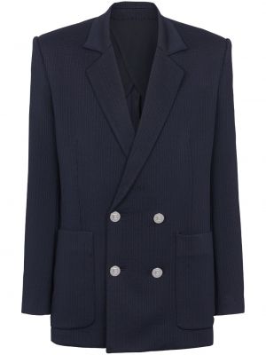 Blazer à imprimé Balmain bleu