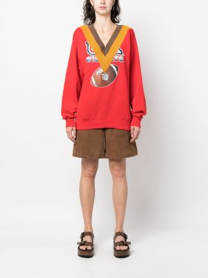Sweatshirt mit print mit v-ausschnitt Colville rot