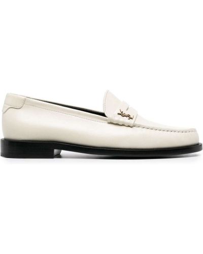 Pantofi loafer slip-on Saint Laurent alb