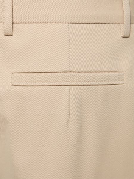 Pantalones de lana de algodón plisados Zegna beige