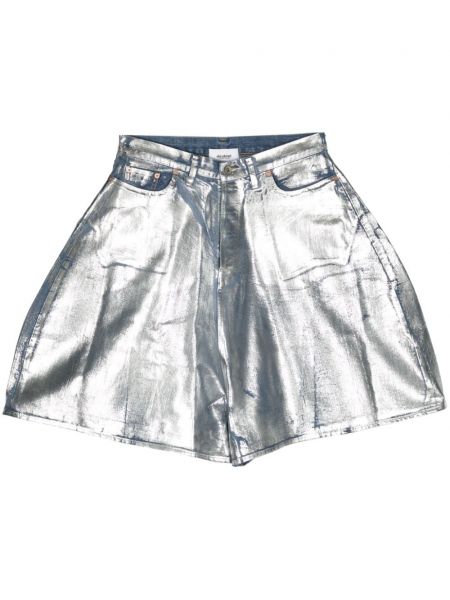 Pantaloni scurți din denim Doublet argintiu
