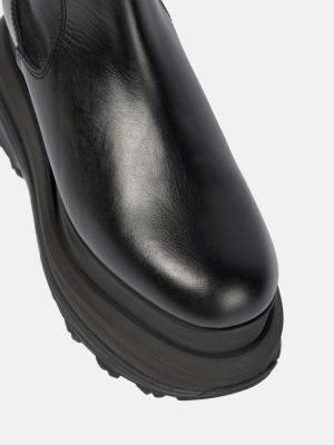 Usnjene gumijasti škornji Sacai črna