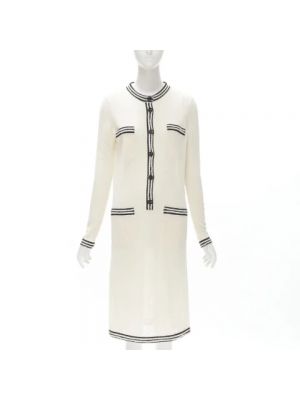 Jedwabna sukienka Chanel Vintage beżowa