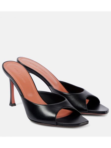 Mules en cuir Amina Muaddi noir