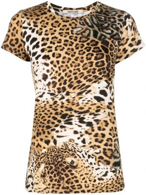 T-shirt mit print mit tiger streifen Roberto Cavalli braun