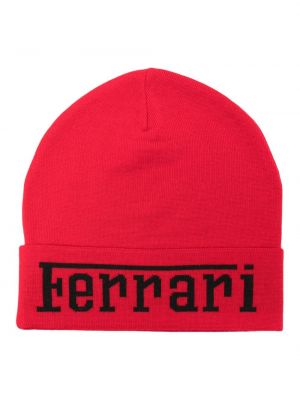 Bonnet en tricot Ferrari rouge