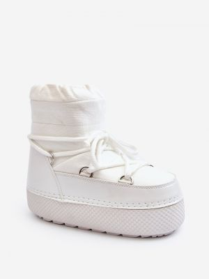 Зимни обувки за сняг с връзки с дантела Kesi бяло