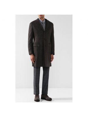 Кашемировое пальто Brioni коричневое