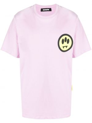 Памучна тениска с принт розово Barrow