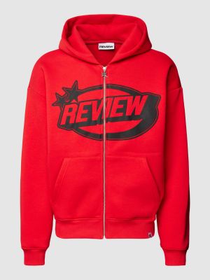 Bluza rozpinana z nadrukiem Review czerwona