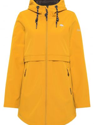 Jednofarebný priliehavý kabát na zips Schmuddelwedda - horčicová