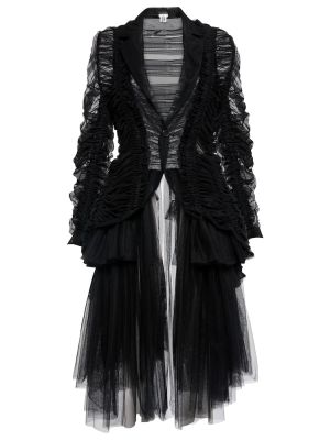 Миди рокля от тюл Noir Kei Ninomiya черно