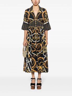 Kleid aus baumwoll mit print Camilla schwarz