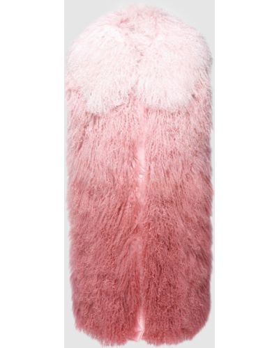 Розовый жилет с мехом Moncler