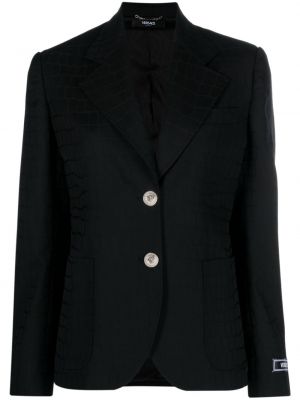 Volneni blazer iz žakarda Versace črna