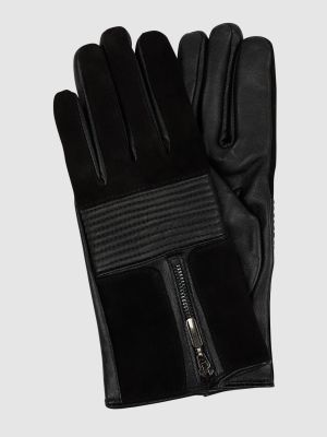 Czarne rękawiczki skórzane Pearlwood