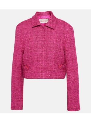 Μπουφάν tweed Valentino ροζ