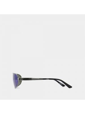 Okulary przeciwsłoneczne w geometryczne wzory Balenciaga niebieskie