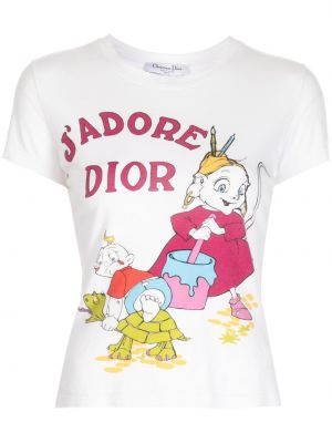 Bavlněné tričko Christian Dior bílé