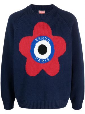 Siuvinėtas megztinis Kenzo mėlyna