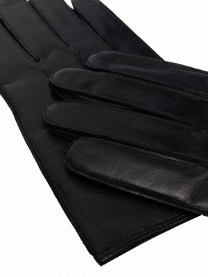 Rękawiczki skórzane z kaszmiru Aspinal Of London czarne