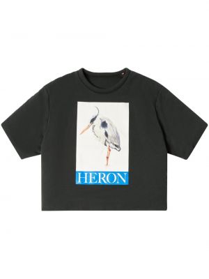 Тениска с принт Heron Preston черно