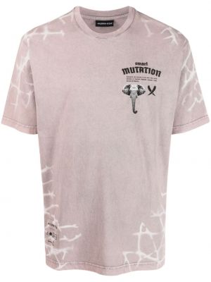 T-shirt en coton à imprimé Mauna Kea rose