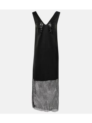 Σατέν μίντι φόρεμα Jacques Wei μαύρο