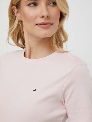 Koszulka bawełniana Tommy Hilfiger różowa