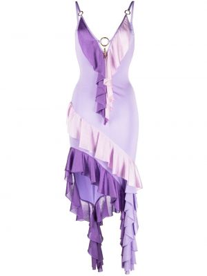 Asimetriškas suknele kokteiline Roberto Cavalli violetinė