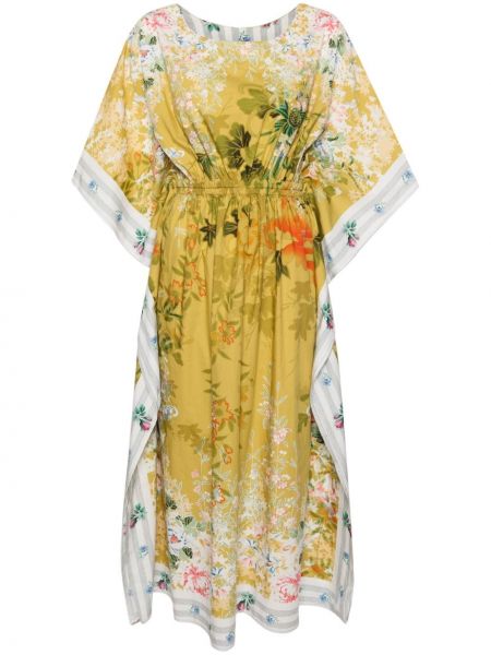 Pamučna haljina s cvjetnim printom s printom Pierre-louis Mascia zelena