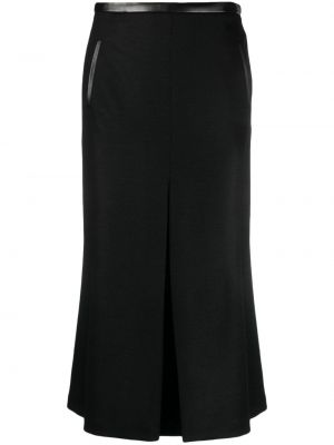 Plisovaná midi sukňa Saint Laurent čierna