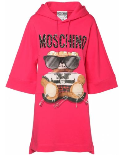 Трикотажне Сукня з ведмедем Moschino, рожеве