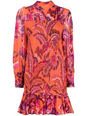 Šaty s potlačou s abstraktným vzorom Farm Rio oranžová