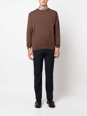 Vlněný svetr s výšivkou Etro hnědý