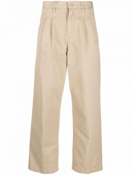 Plisované rovné kalhoty Carhartt Wip béžové