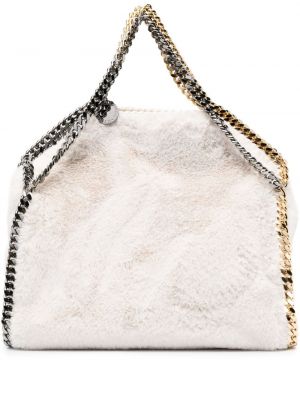 Nákupná taška s kožušinou Stella Mccartney biela