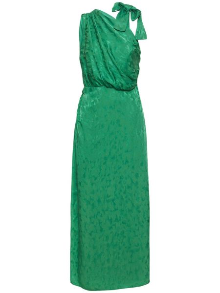 Viskózové midi šaty Msgm zelená