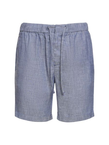 Pantalones chinos de lino de algodón Frescobol Carioca azul