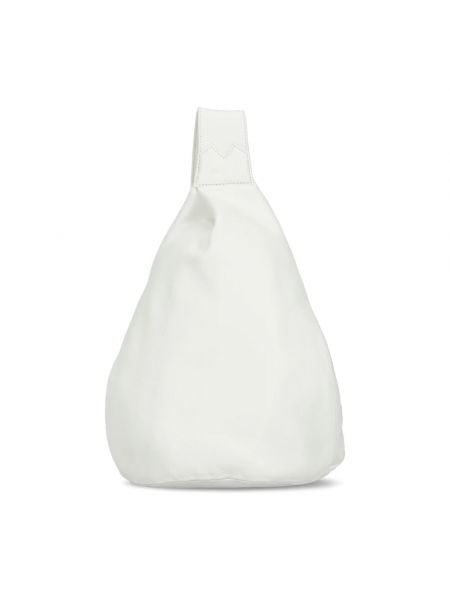 Biała torba na ramię skórzana Yohji Yamamoto