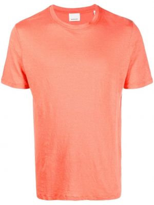 Lněné tričko Marant oranžové
