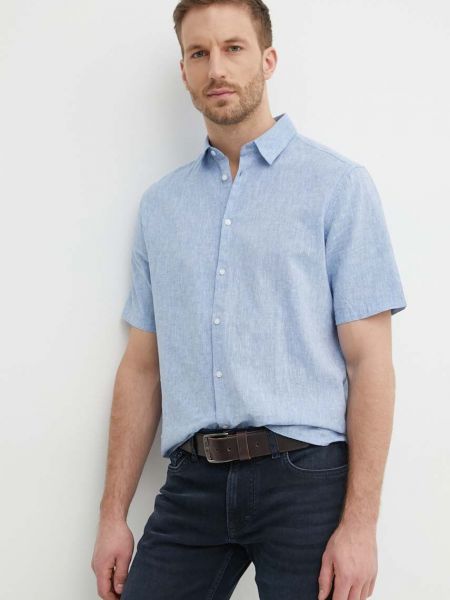 Lanena srajca Sisley modra