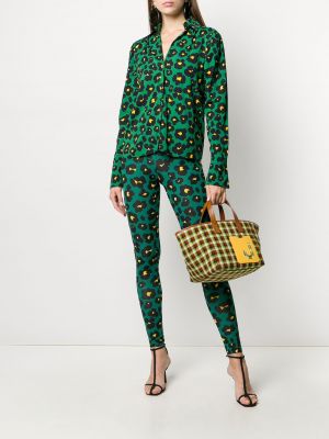 Leggings de flores con estampado leopardo La Doublej verde