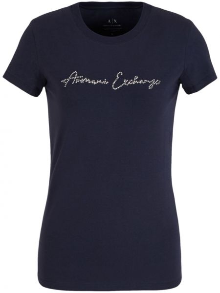 T-krekls ar apaļu kakla izgriezumu Armani Exchange zils