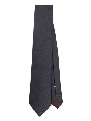 Žakardinis šilkinis kaklaraištis Canali mėlyna