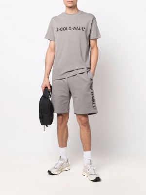 Shorts de sport à imprimé A-cold-wall* gris