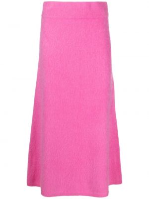 Midi φούστα κασμίρ Lisa Yang ροζ