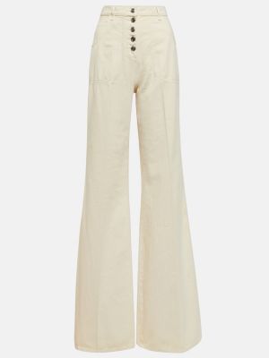 Voľné džínsy s vysokým pásom Etro biela