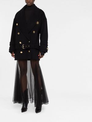 Tylové průsvitné sukně Saint Laurent černé